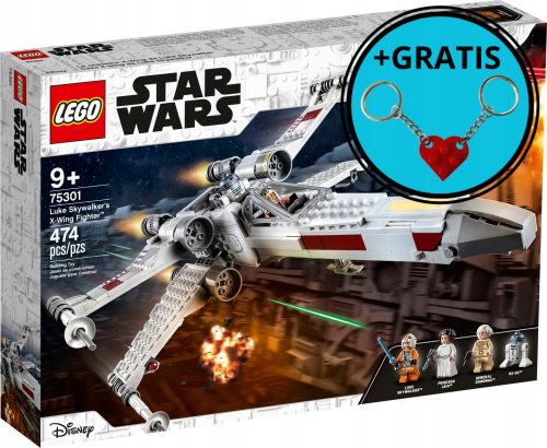  LEGO Star Wars 75301 Skywalkerjev lovec X-Wing + obesek za ključe LEGO Heart