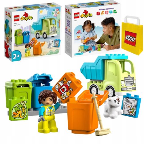  LEGO Duplo 10987 Tovornjak za recikliranje + LEGO papirnata vrečka 6315786 Rumena 24x8x18 cm