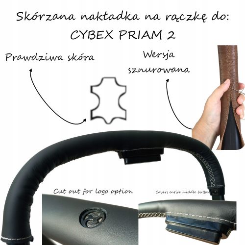  Usnjena prevleka za ročaj otroškega vozička Cybex Priam 2, pravo usnje