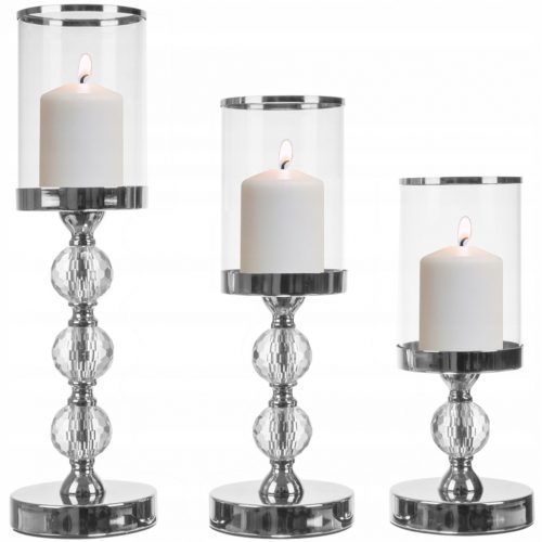  Set svečnikov Glamour Glass Lantern 1-2-3 kosi