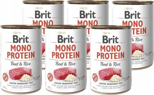  BRIT MONO Mokra pasja hrana Beef Rice 6x400g