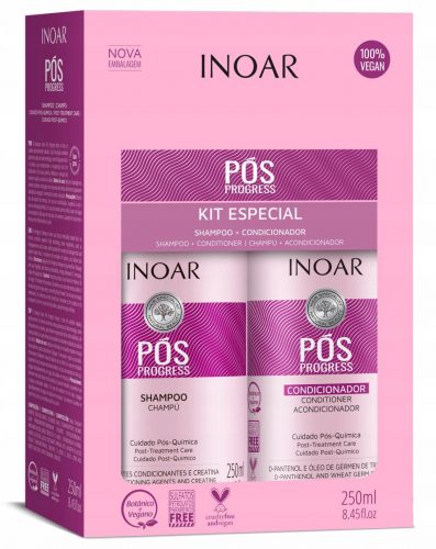  Inoar Pos Progress 2x250ml šampon + balzam po keratinskem ravnanju