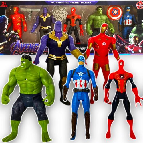 SET FIGUR AVENGERS TANOS SPIDERMAN HULK IRON