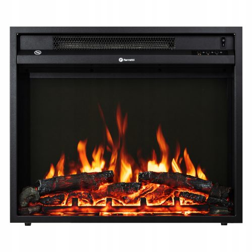 Vgradni kamin s funkcijo ogrevanja, električni Ferretti črn 2000 W 58 x 50 x 15 cm