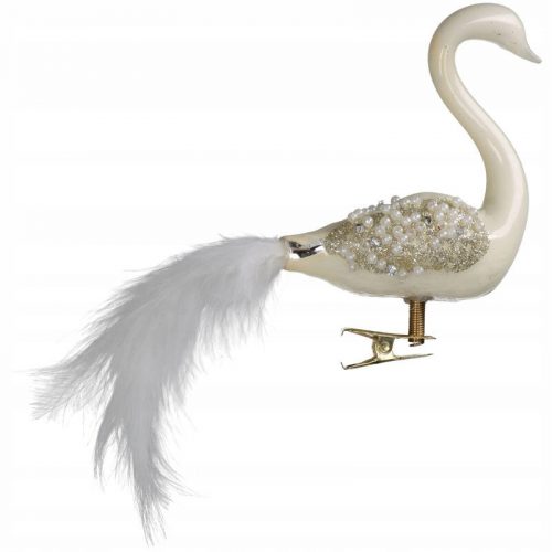  STEKLENA KROGLA GOLDEN SWAN 17 cm PREMIUM OBLIKA