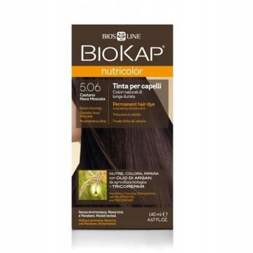  BIOKAP Nutricolor barvna barva 5.06 muškatno rjava 140ml