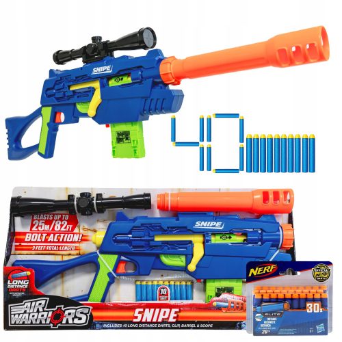  Pištola Buzz Bee Toys Air Warriors Ultra-Tek + pištola NERF N-Strike A0351