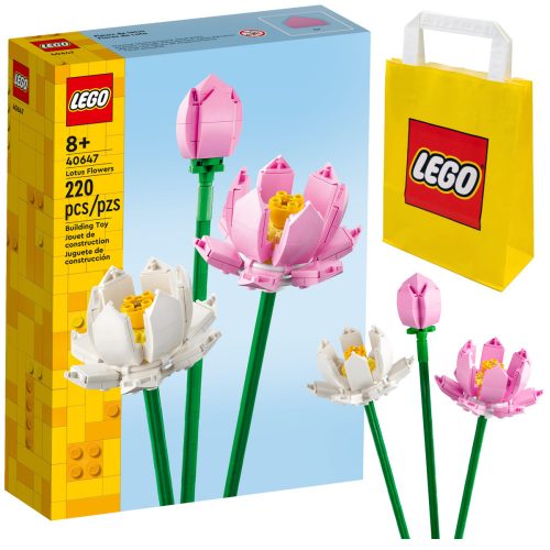  LEGO Creator 40647 Lotusovi cvetovi + LEGO papirnata vrečka 6315786 rumena 24x8x18 cm