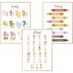  Komplet 3 plakatov A3 MONTESSORI Educational Alphabet Numbers Colors Različni vzorci