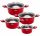 Zilner Set aluminijastih loncev CHERRY RED, 8 kos.