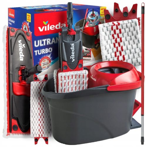  Vedro in ploska krpa Vileda BUCKET MOP VRTLJIVA PALICA ULTRAMAX MICROFIBER 35 cm