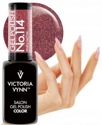  Hibridni barvni lak Victoria Vynn 114 Pinky Glitter 8 ml