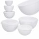 Set plastičnih kuhinjskih skled s pokrovom, beli, 3 kosi, 1,5l, 3l, 6l