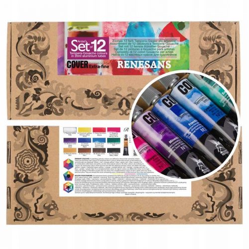  Ovitek Renesans Tempera Gouache set barv 12x20ml