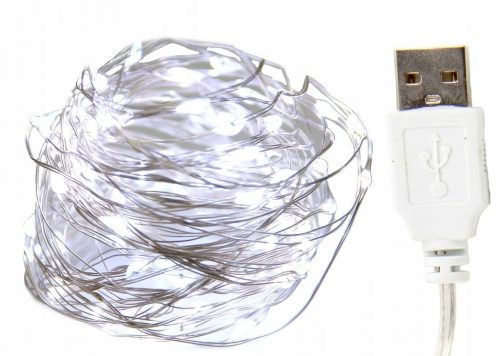  SVETILKE na žici, 100 LED, USB, dolžina 10 m