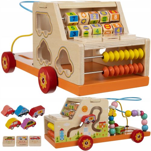  Sorter Car Wooden Blocks Car 7in1 Izobraževalni Montessori za otroke