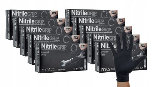  MTS varnost in zaščita Nitrile GRIP Expert Black rokavice črne močne gogrip velikost 10 - XL 250 parov