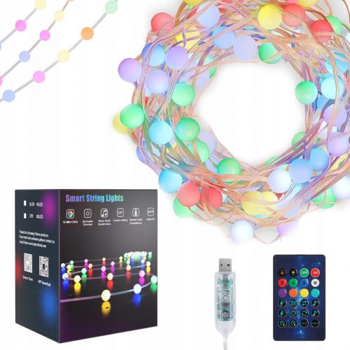  Lučke za božično drevo 40 Led zunanjih/notranjih večbarvnih in toplo belih RGB lučk IP65