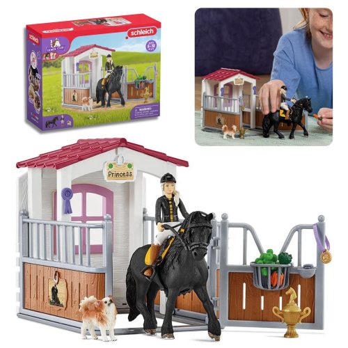  SLH42437 Schleich Horse Club-Boks za konje, ograja za konje Tori&Princess