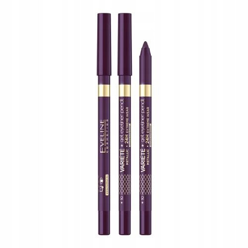  Eveline Variete gel svinčnik za oči Waterproof Metallic 10 Aubergine