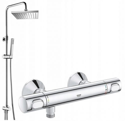 Stenska Omnires UNI krom + Grohe GROHTHERM 500 krom armatura za prho