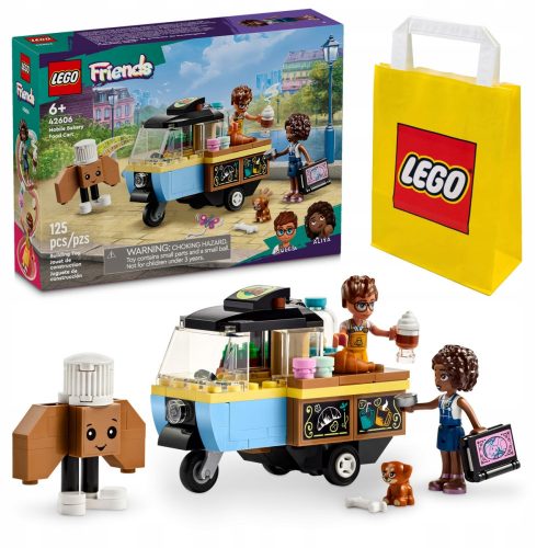  LEGO Friends 42606 mobilno stojalo za torto + papirnata vrečka LEGO 6315786 rumena 24x8x18 cm