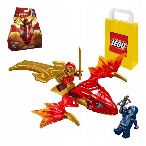  LEGO Ninjago Kai and the Dragon Attack 71801 + LEGO papirnata vrečka 6315786 rumena 24x8x18 cm