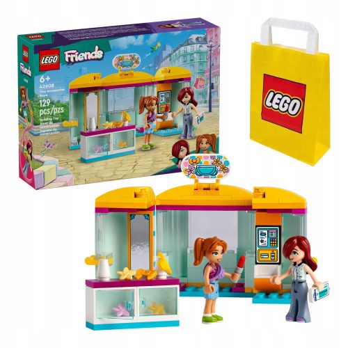  LEGO Friends 42608 Trgovina z modnimi dodatki + LEGO papirnata vrečka 6315786 rumena 24x8x18 cm