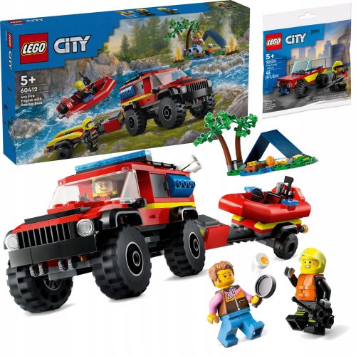  60412 GASILSKI VOZIL 4X4 Z REŠEVALNIM ČOLNOM + LEGO City 30585 City