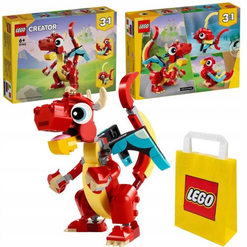  LEGO Creator 3 v 1 31145 Rdeči zmaj + papirnata vrečka VP LEGO 6315792 srednja