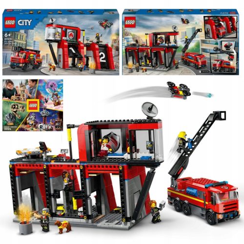  LEGO City 60414 Gasilska postaja z gasilskim vozilom + Lego katalog 1/2024 Bricks City Technic Speed Star Wars Harry Potter Duplo