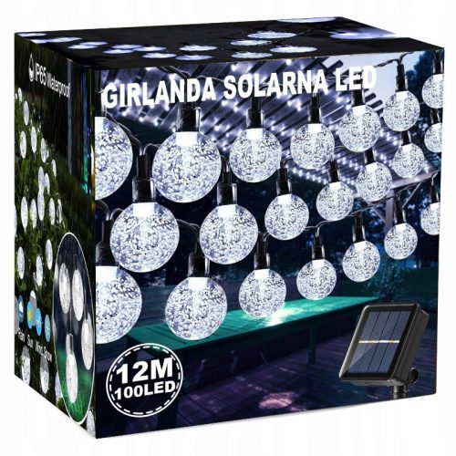  GIRLANDA SOLARNE VRTNE SVETILKE 12M 100 LED KROGL