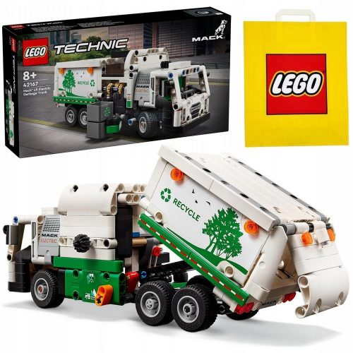  LEGO Technic električni smetarski tovornjak Mack LR 42167 + LEGO papirnata vrečka