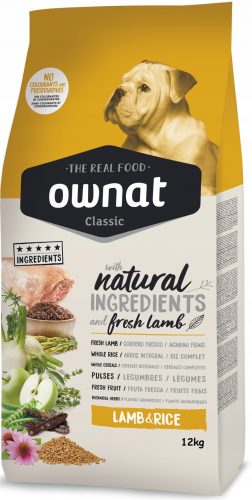  Ownat Classic Lamb Rice suha hrana za pse 12kg Bogata s svežo jagnjetino