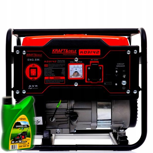  Kraft&Dele prenosni enofazni generator 1700 W bencin + Kraft&Dele RST rokavice velikost 10 - XL 1 par