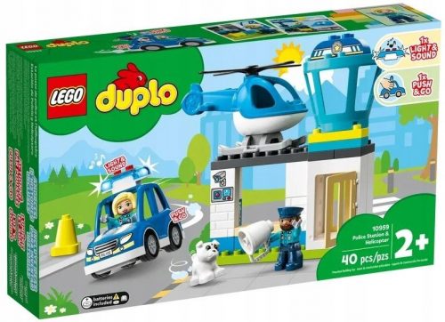  LEGO Duplo 6379240 Številke avtomobilskega helikopterja policijske postaje, velike kocke za 2-3 letnike