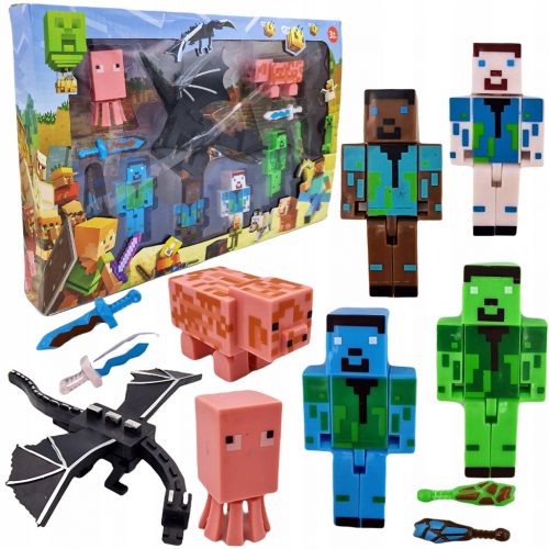  MINECRAFT VELIK KOMPLET FIGURIC + DODATKI ZA ZMAJA