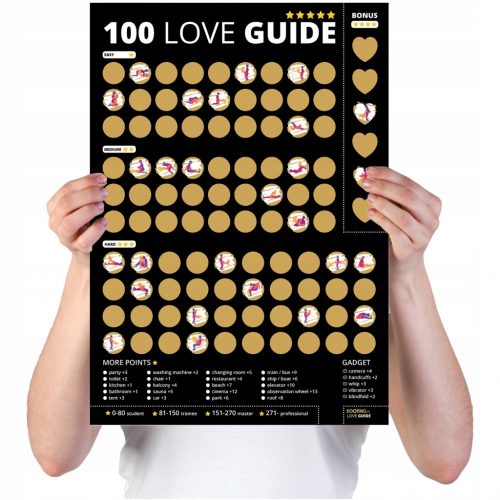  100 x KAMASUTRA SCRATCHED - LOVE POSERS PLAKAT ZA PARE - 100 LOVE VODNIK