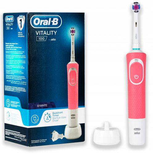  Oral-B Vitality D100 električna zobna ščetka ustvarjena s tehnologijo Braun, roza