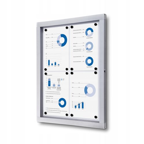  Zunanja oglasna tabla 4xA4 Informacijska tabla 50x70 cm srebrna