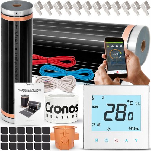 CRONOS GRELNA FOLIJA INFRARDEČA PODLOGA Z WiFi TERMOSTATOM 140W/m2 20m2