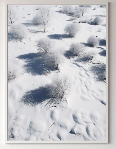 Plakat Narava - Pokrajine belih gajev, rastline brez okvirja 70 x 100 cm