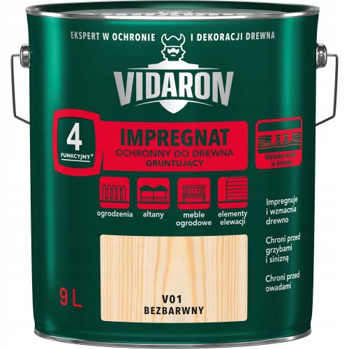 Vidaron V01 impregnacija za les, brezbarvna, 9 l