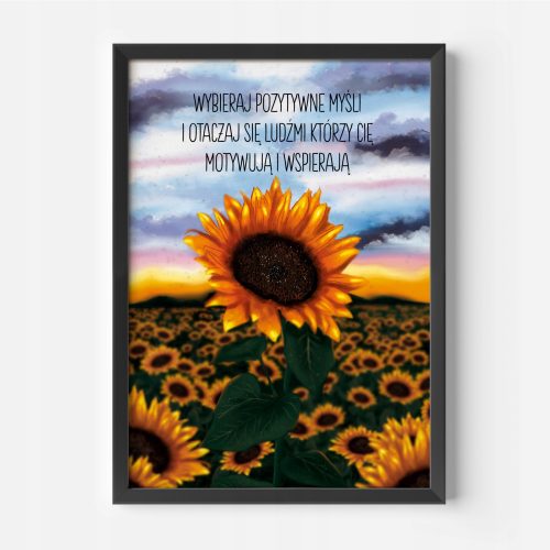 Poster SUNFLOWER arhitektura, izobraževalni, pokrajine, rastline, umetnost brez okvirja 70 x 100 cm