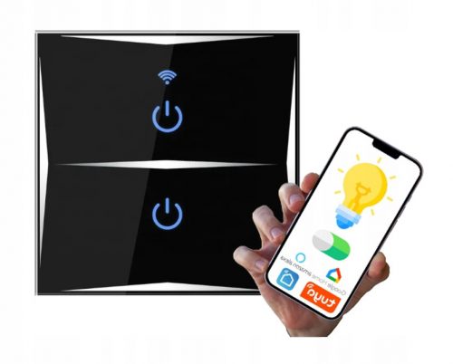  LED STIKALO ZA LUČ DVOJNO PREMIUM SMART WIFI GLASS TOUCH