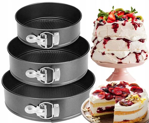  3x CAKE TYRE PEKAČ ZA TORTO SET MODOV ZA TORTO 3 kosi 18/20/22 cm