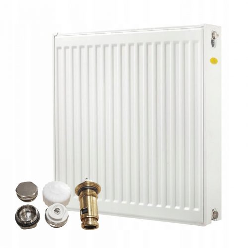 Jekleni panelni radiator Diamond 833 W bel 400 x 600 x 108 mm - spodnji priključek