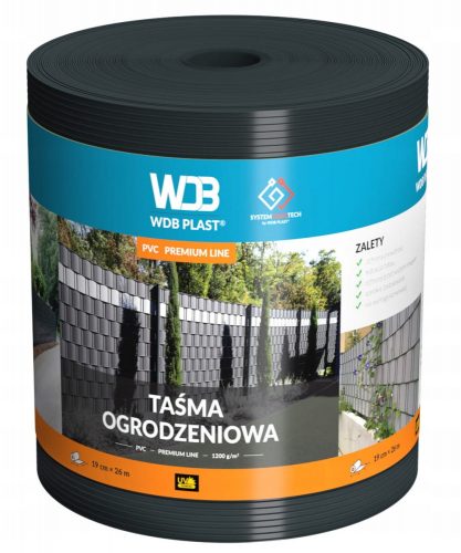 PVC OGRAJNI TRAK 1200g ANTRACIT 19cm ZA GRAFIT PANELNO OGRAJO