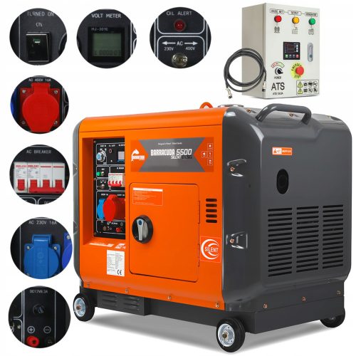  Prenosni trifazni generator Barracuda 5500 W, diesel