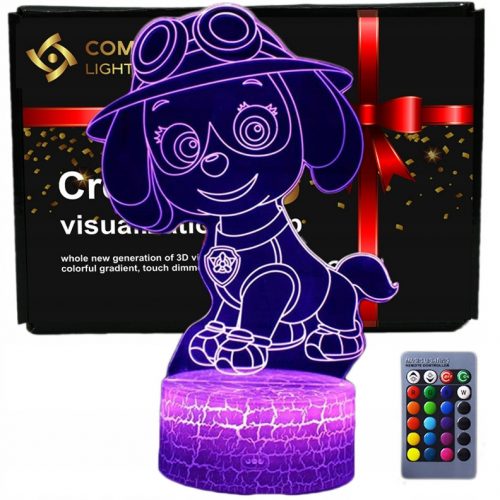  3D USB LED nočna lučka + daljinski upravljalnik Paw Patrol